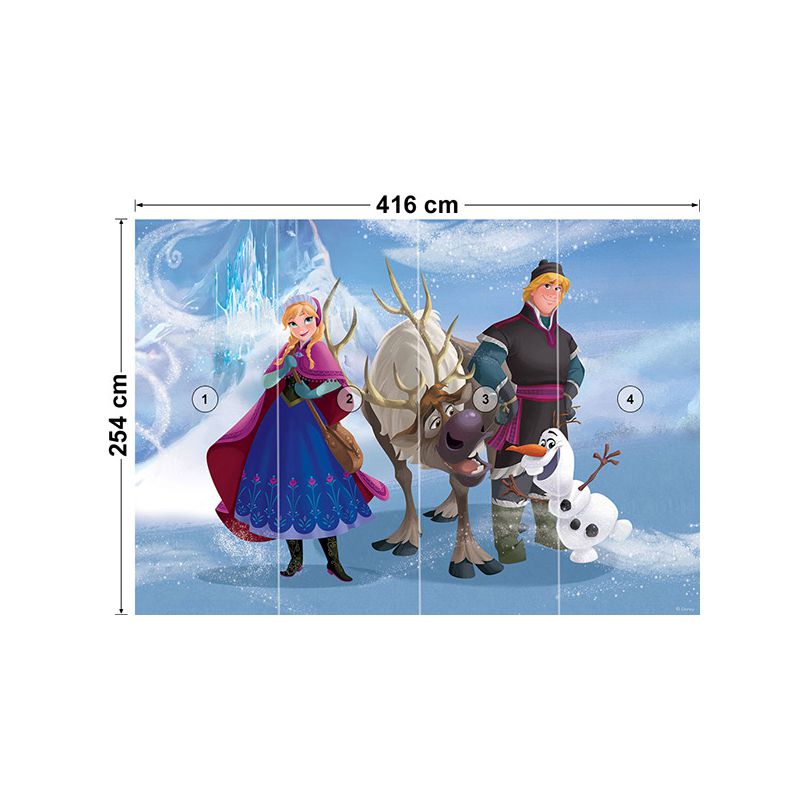 papier peint reine des neiges pour mur chambre fille disney