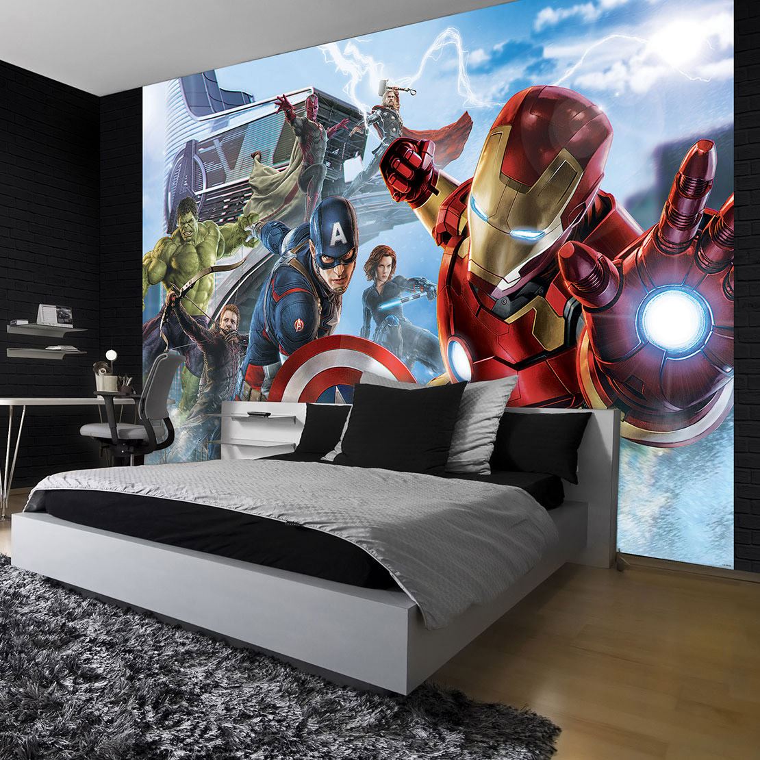 Papier Peint Photo Marvel Avengers pour Déco de Chambre d 