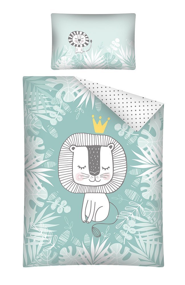 Parure Lion Pour Lit Bebe Housse De Couette Taie 2 Couleurs Disponibles