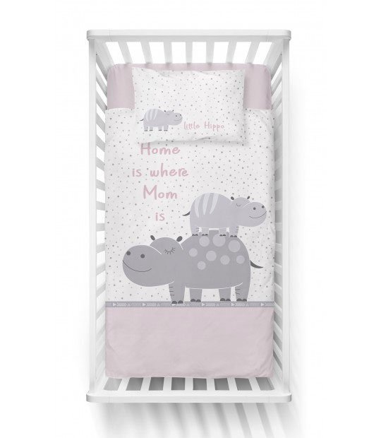 Linge de lit bébé Hippopotame Rose pour Bébé