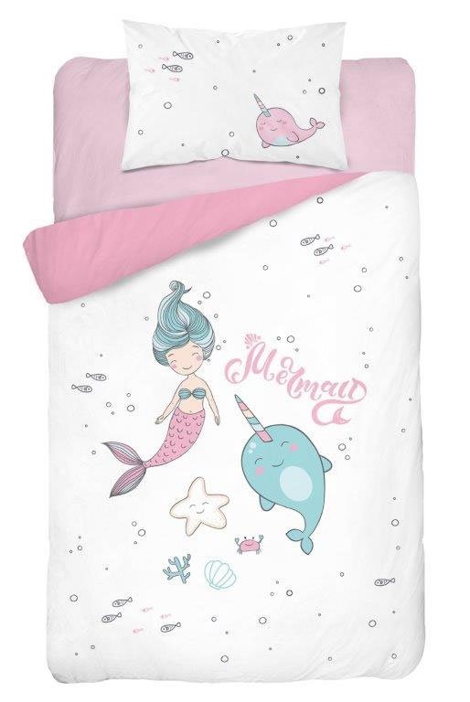 Housse De Couette Sirene Pour Lit Bebe 100x135cm Taie 2 Couleurs Disponibles