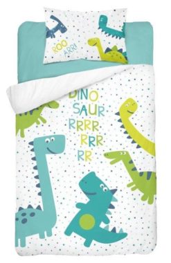 Parure Dinosaures Pour Lit Bebe Housse De Couette Taie 2 Couleurs Disponibles