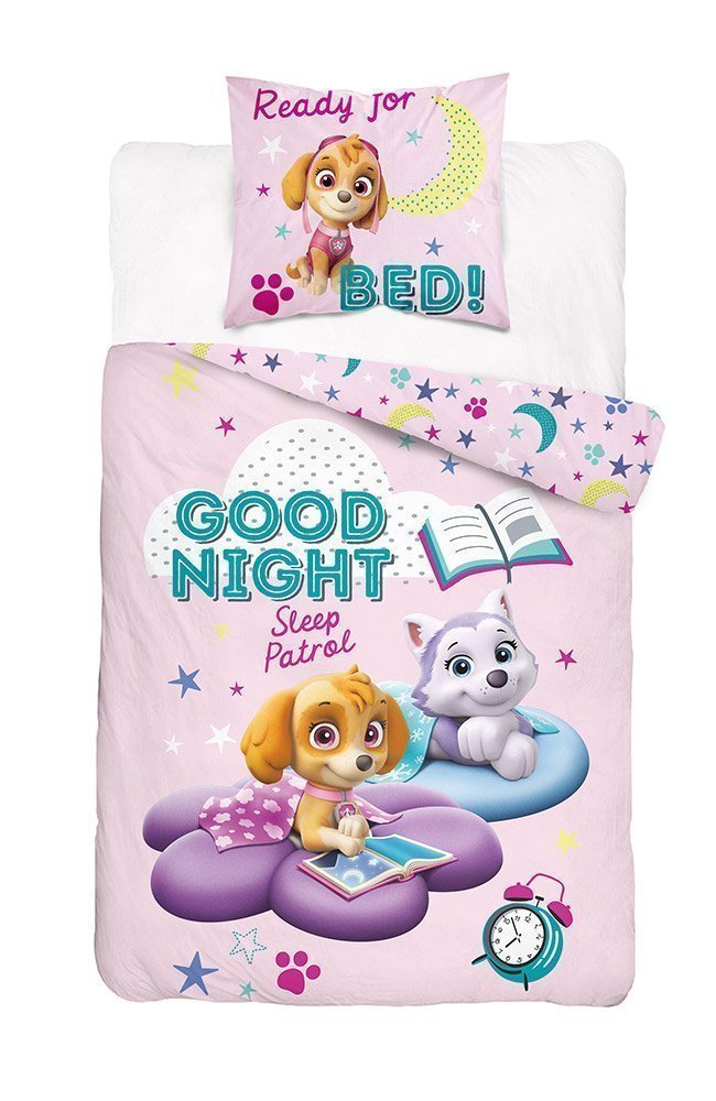 Parure De Lit Pat Patrouille Good Night Pour Fille Housse De Couette 140x200 Cm Lesaccessoires