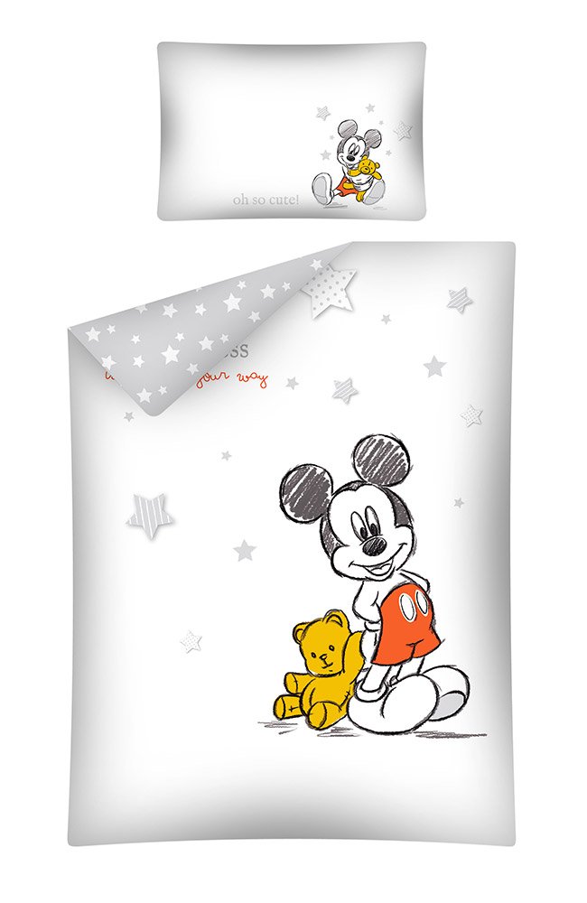 Parure De Lit Bebe Disney Mickey Grise Housse De Couette Taie Parure De Lit Bebe Disney Mickey Grise Housse De Couette Taie